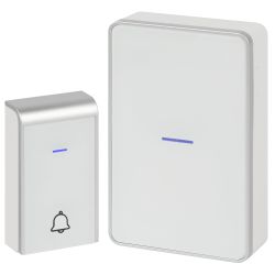 Звонок дверной ЭРА C103W беспроводной LED подсветка IP44 150 м белый 38 мелодий | Электрозвонки беспроводные