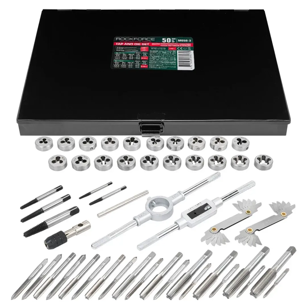 Набор метчиков и плашек 50пр. RockFORCE RF-M050-3