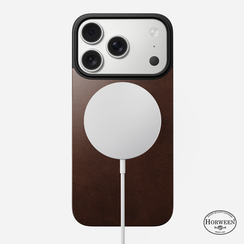 Задняя панель кожаная (Horween) Nomad Magnetic Leather  для iPhone 17 Pro Magsafe коричневый