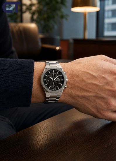 CASIO EFS-S570D-1AUDF EDIFICE мужские наручные часы — солнечный тонкий хронограф с сапфировым стеклом