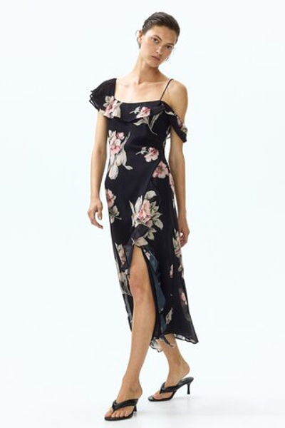 Асимметричное платье с открытым плечом - H&M