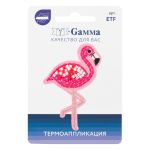 Аппликация термоклеевая "Фламинго с бисером" 5х7.4 см, № 07, 1 шт, 02-703, Gamma ETF