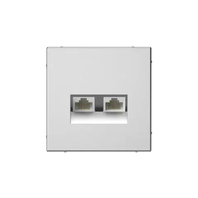 ARTGALLERY РОЗЕТКА двойная компьютерная RJ45+RJ45, кат. 5е, механизм, СТАЛЬ