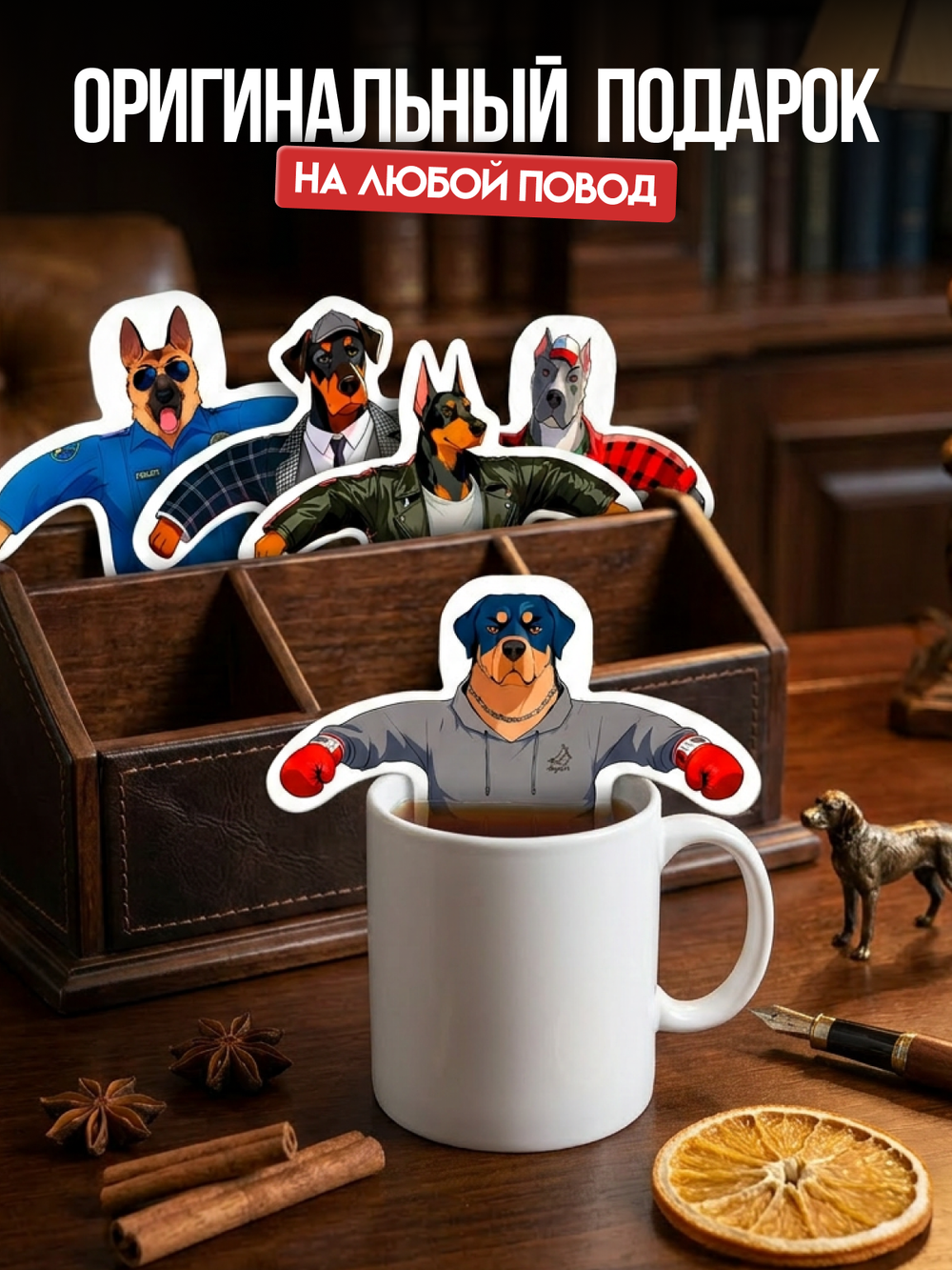 Чай фигурный, БРУТАЛЬНЫЕ СОБАКИ, чай в пакетиках, 10 г, TM Chokocat