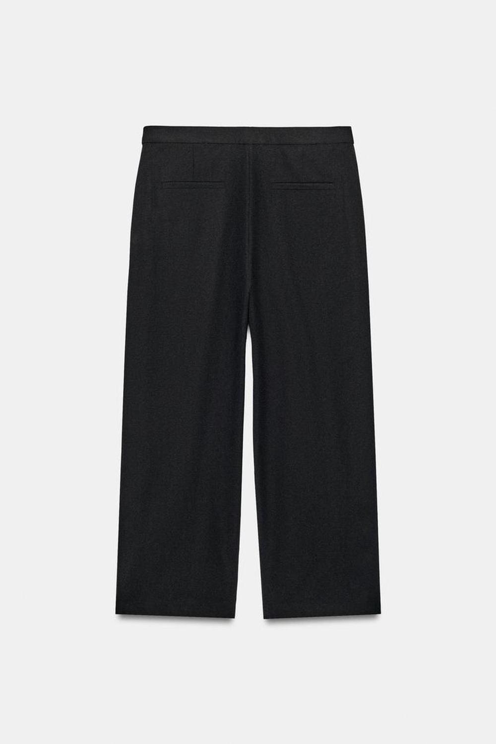 ZARA БРЮКИ С ЗАЩИПАМИ — ZW COLLECTION, ЧЕРНЫЙ