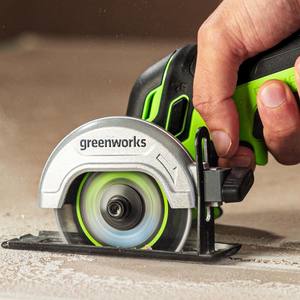 Угловая мини-шлифмашина Greenworks GD24UCS, 24V, б/щет, 1х2Ач,ЗУ, 3402007CUA