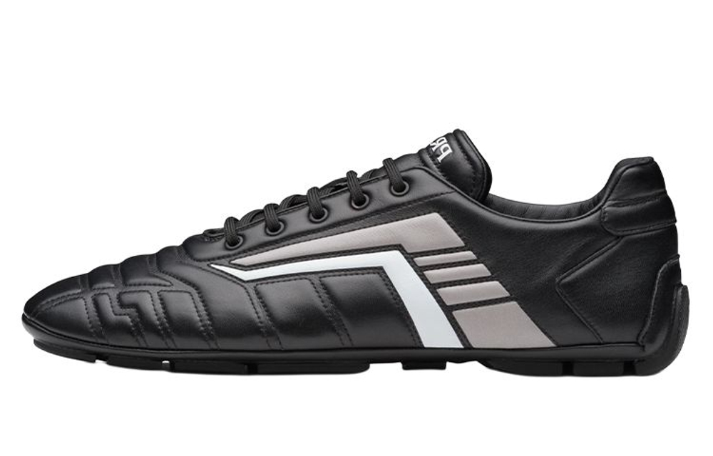 PRADA Leather Low top Casual Shoes Men"s Black