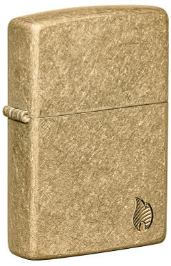 Зажигалка ZIPPO Armor Flame c покрытием Tumbled Brass, латунь/сталь, золотистая, 38x13x57 мм, шт