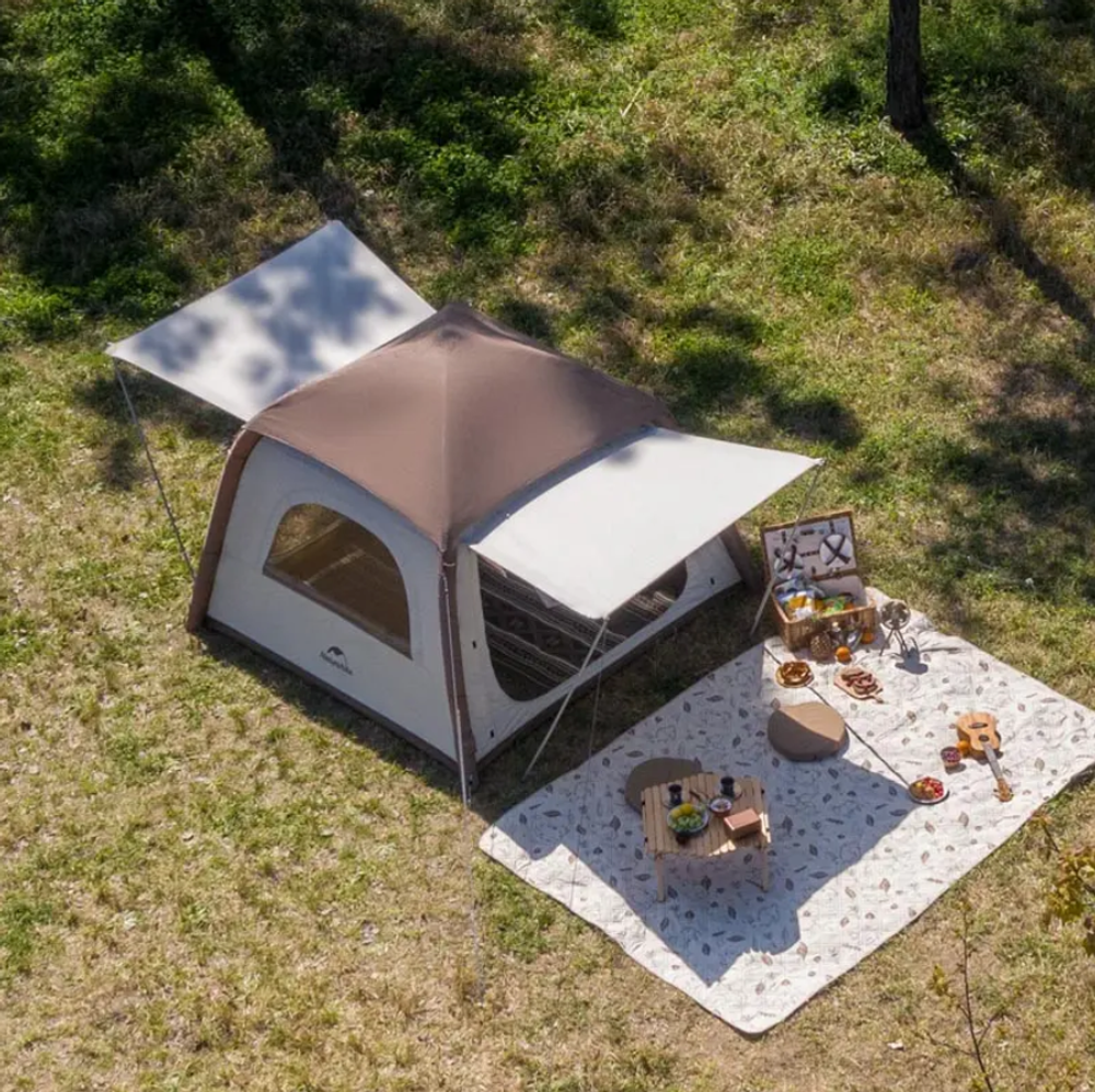 Палатка Naturehike Ango Air, 2-местная, быстросборная, надувной каркас, бежевая, артикул CNH23ZP12002-KH