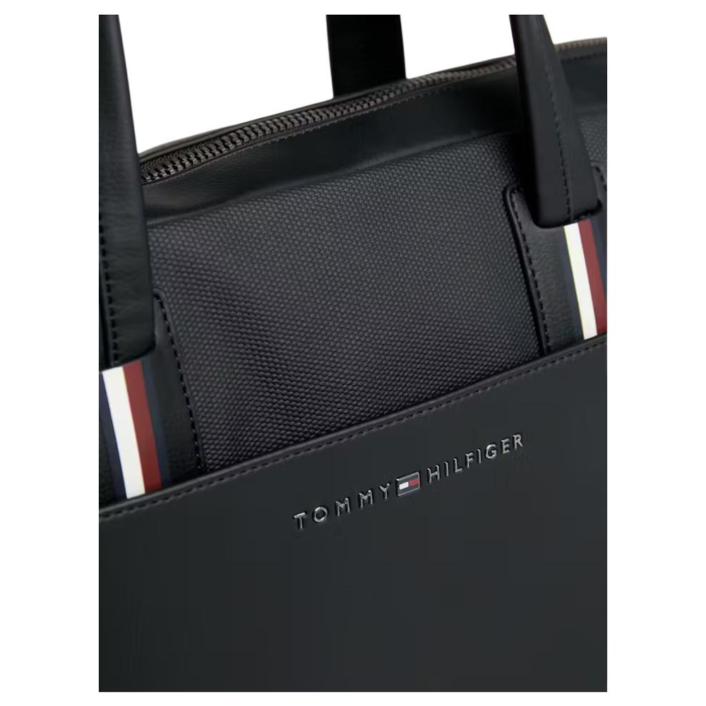 Tommy Hilfiger Polyurethane Shoulder Bag, Crossbody Bag, Handbag, Laptop Bag Men"s Black