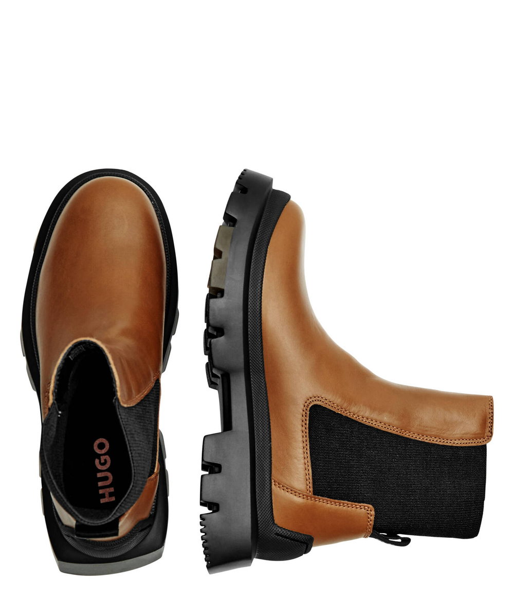 Кожаные челси Fabyan_ChBootie_LT HUGO - коричневый(50529892)