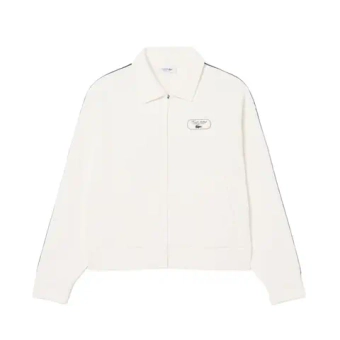 Женская Кофта теннисная Lacoste Tennis Heritage Zipped Badge Accent - white/navy blue