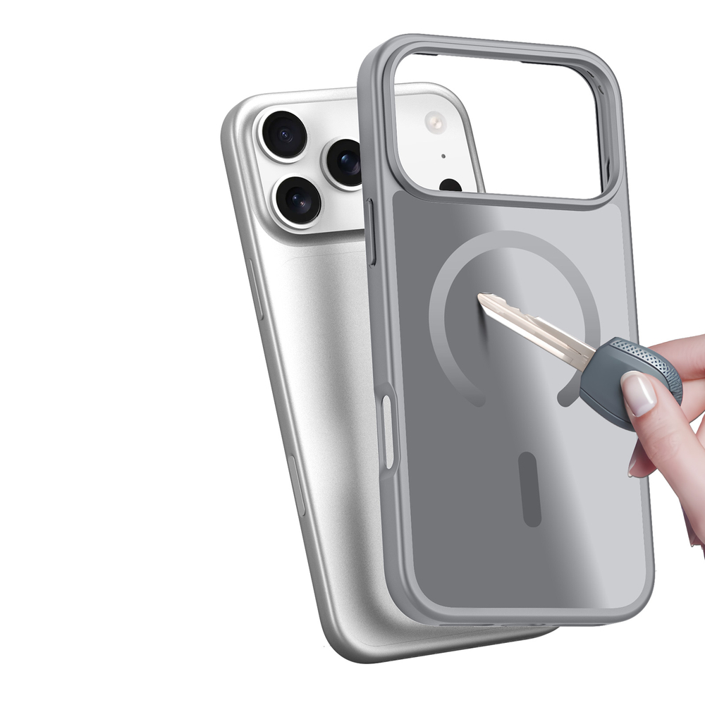 Матовый чехол серого цвета с MagSafe для iPhone 17 Pro Max, серия Yind Series (Open Ring Version) от Dux Ducis