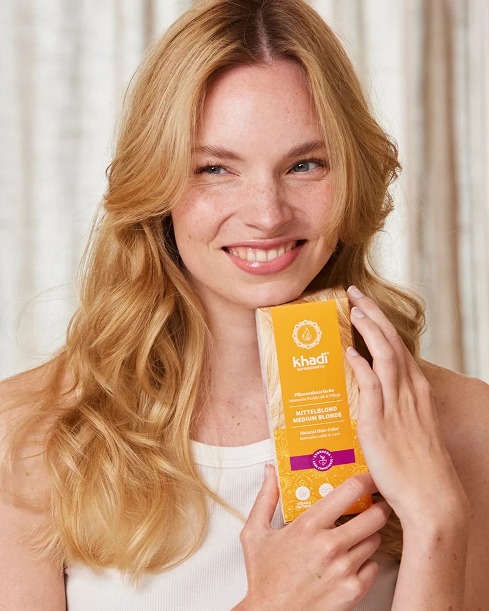 СРЕДНИЙ БЛОНД натуральная краска для волос Khadi Naturprodukte, 100 гр
