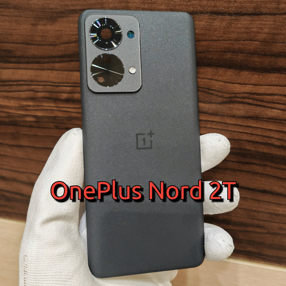 Крышка для OnePlus Nord 2T оригинальная (заднее стекло) цвет: Чёрный