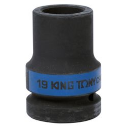 KING TONY (853419M) Головка торцевая глубокая ударная четырехгранная 1", футорочная, 19 мм