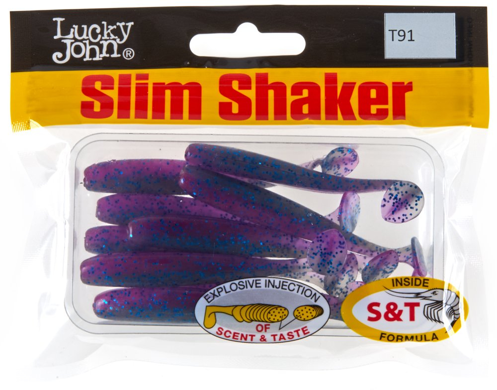 Мягкая съедобная приманка LJ Pro Series Slim Shaker 3in (76 мм), цвет T91, 9шт.