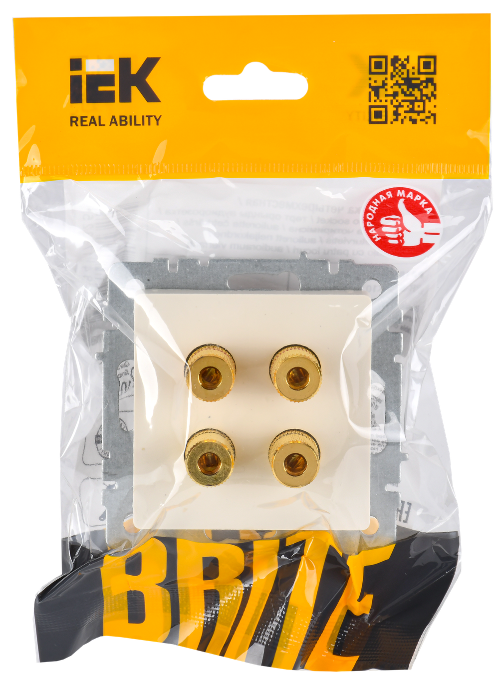 BRITE Аудиорозетка 4-местная РА10-БрКр бежевый IEK