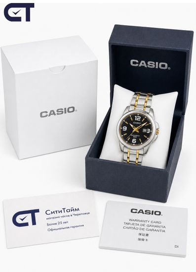 Casio LTP-1314SG-1A General часы наручные женские — двухцветная классика с чёрным циферблатом