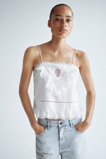 Топ с оборками на бретелях — прямой вырез - H&M