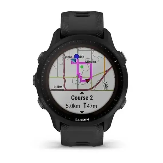 Garmin Forerunner 955 Solar с черным ремешком