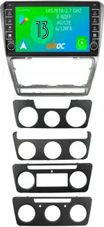 Магнитола для Skoda Octavia A5 2004-2013 - Airoc AB-3202S (серебро, кнопки и крутилки), Android 13, Быстрая, SIM-слот, CarPlay
