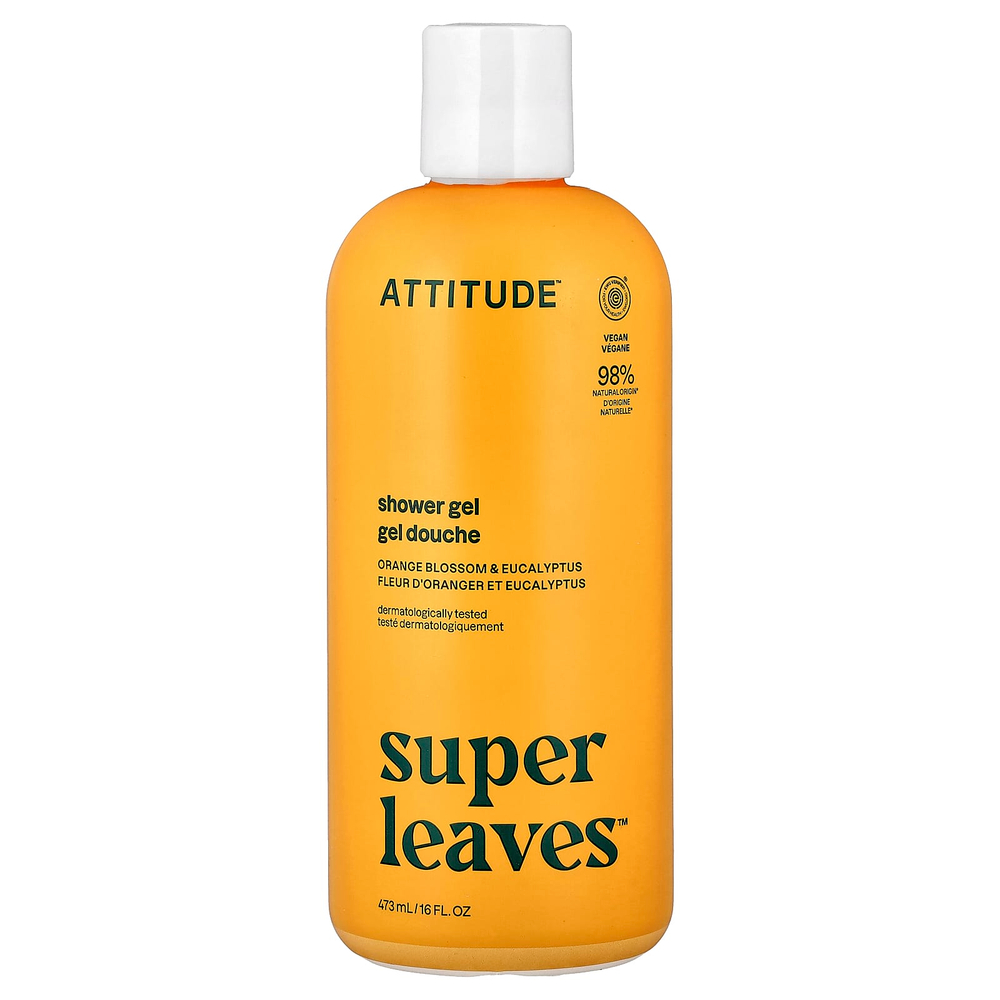 ATTITUDE, Super Leaves™, гель для душа, цветы апельсина и эвкалипт, 473 мл (16 жидк. унций)