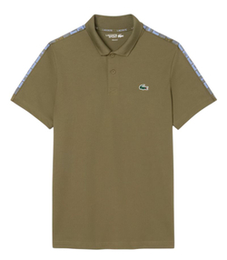 Теннисное поло Lacoste Ultra Dry Branded Stripe Tennis - khaki green