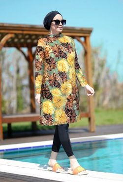 Купальный топ 17260 желто-коричневый