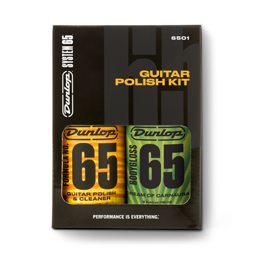 Dunlop 6501 System 65 Guitar Polish Kit набор для полировки гитары, 2 средства: воск и полирол
