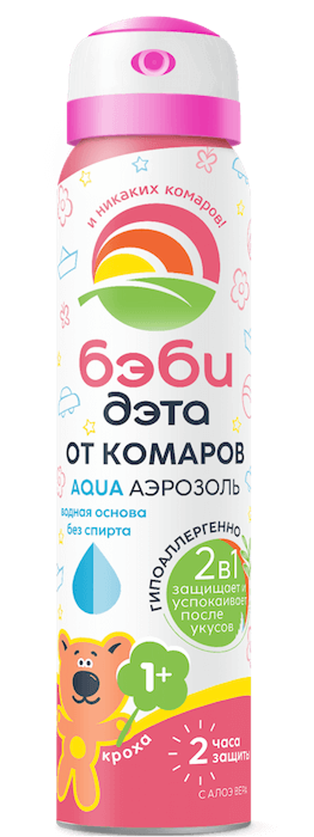 БЭБИ ДЭТА AQUA  Аэрозоль для самых маленьких от комаров 2в1 100мл