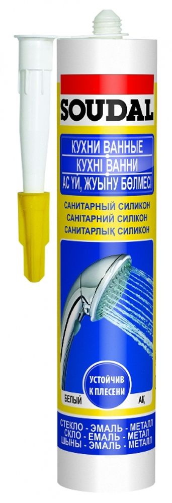 Герметик силикон. Soudal санитарный бесцветн. 280мл 105897 Герметик силикон. Soudal санитарный бесцветн. 280мл 105897