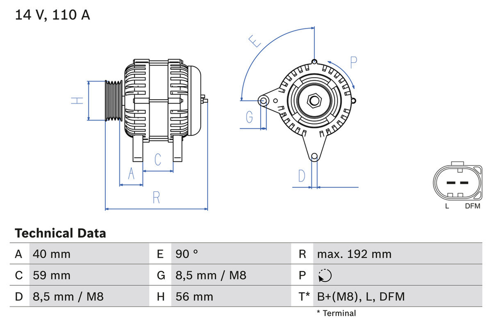 BOSCH - 0986045390-BOC - Alternator