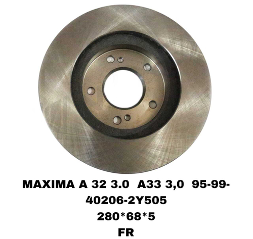 Тормозной диск 40206-2Y505 на Nissan MAXIMA A32,A33 3.0L 1995-2006 , P12, T30, J31/PRESAGE передний — купить в Алматы | ADAL AUTO