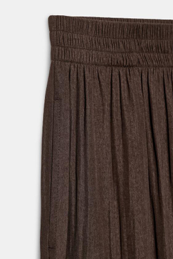 ZARA ШИРОКИЕ БРЮКИ С ВЫСОКОЙ ПОСАДКОЙ, КОРИЧНЕВЫЙ
