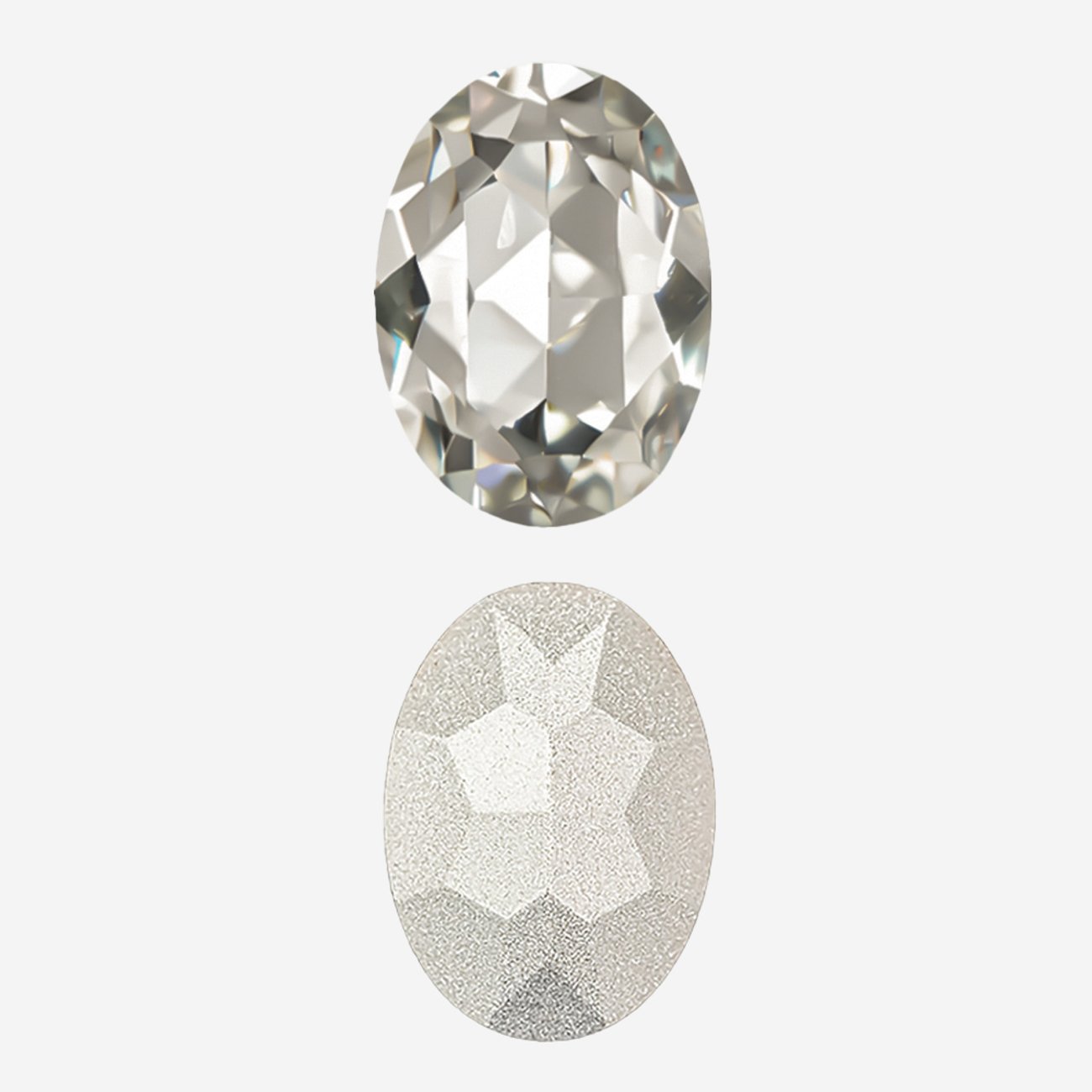 Кристалл Овал (Oval Fancy Stone), оттенок "Cеребряная тень"/"Silver Shadow", 18*13мм