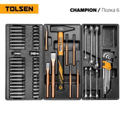 TOLSEN (TT85416-239) Набор инструментов "CHAMPION" для тележки, 18 ложементов, 239 предметов