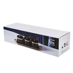 Lenardi 106-183 Набор из 3 банок 260 мл с ложками на подставке в под.уп.(х20)Фарфор