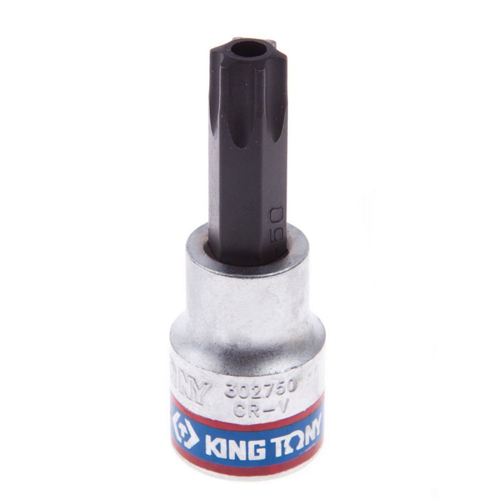 KING TONY (302750) Насадка (бита) торцевая 3/8", L = 50 мм, TORX с отверстием, T50 KING TONY (302750) Насадка (бита) торцевая 3/8", L = 50 мм, TORX с отверстием, T50
