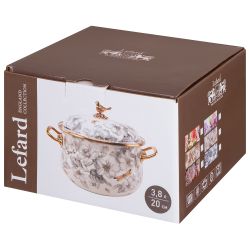 КАСТРЮЛЯ ЭМАЛИРОВАННАЯ LEFARD С КРЫШКОЙ, СЕРИЯ IRISES 3,8Л, ДИА.20СМ ПОДХОДИТ ДЛЯ ИНДУК.ПЛ