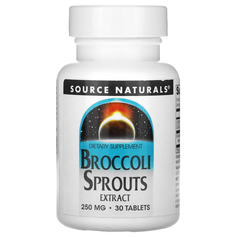 Source Naturals, экстракт ростков брокколи, 30 таблеток (250 мг в 1 таблетке)