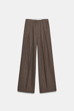 ZARA БРЮКИ В ЕЛОЧКУ В ПОЛОСКУ — ZW COLLECTION, ОХРА
