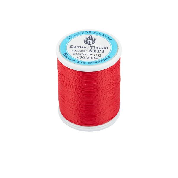 Нитки для пэчворка SumikoThread 200 м, (219 ярд), 08 красный