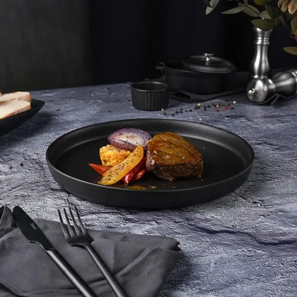 Тарелка с бортом d 27 см h2,8 см Smooth Black Raw Stellar P.L. Proff Cuisine [3]