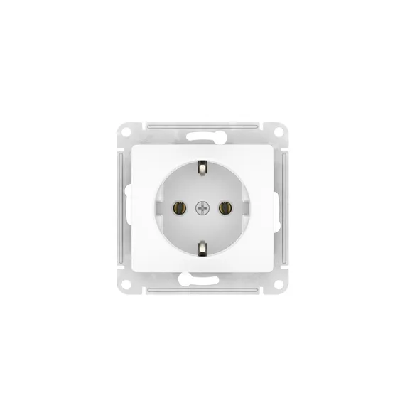 Розетка с заземлением без шторок Systeme Electric Glossa Белый, самозажимные клеммы GSL000143S