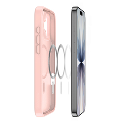 Матовый защитный чехол светло-розового цвета с MagSafe для iPhone 17, серия Yind Series от Dux Ducis