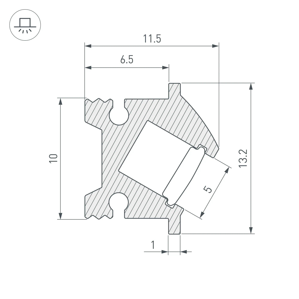 Профиль SL-BEVEL-H12-F13-2000 ANOD (Arlight, Алюминий) 043748