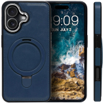 Business style чехол из кожи для IPHONE 17 с кольцом-подставкой и бархатной подкладкой