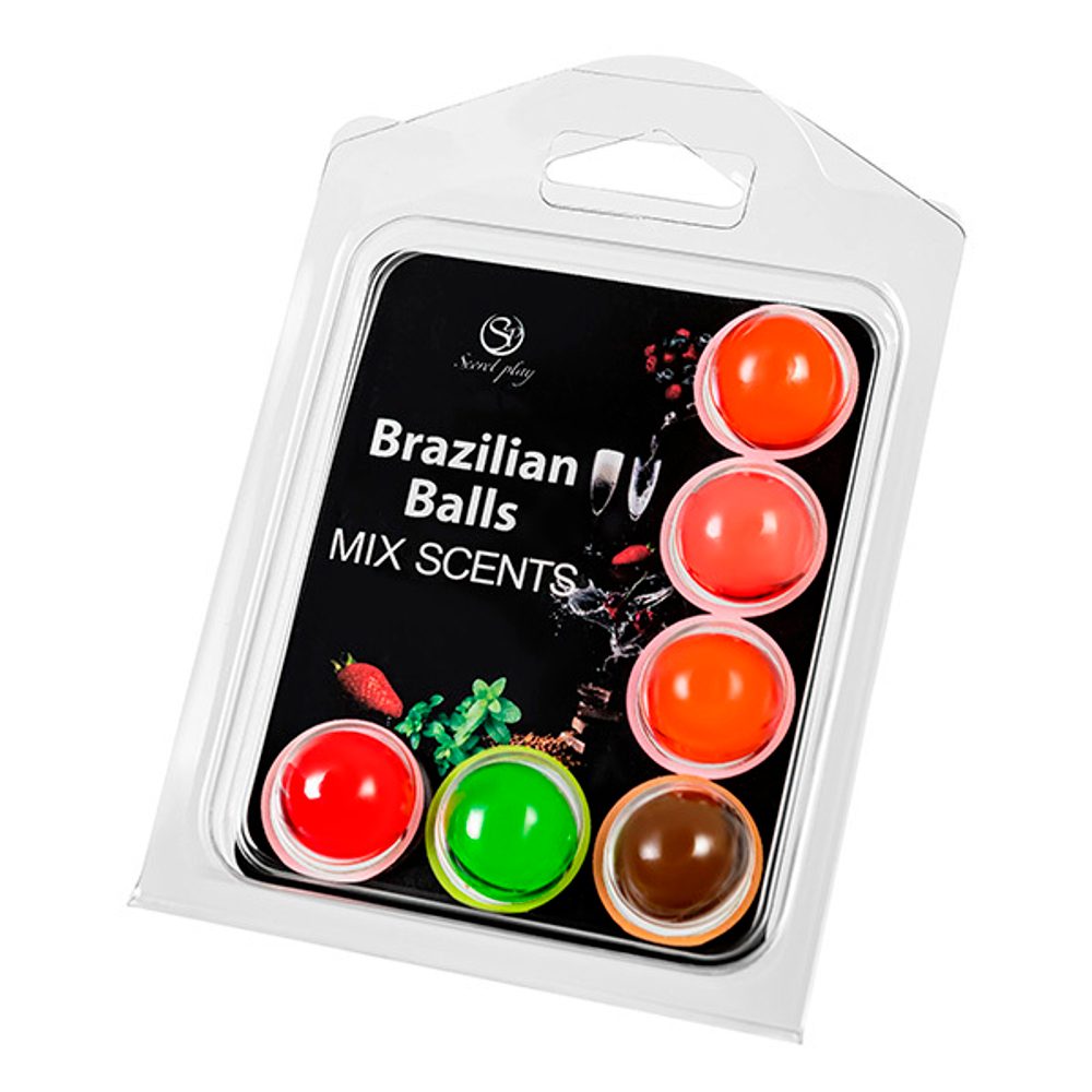 Набор из 6 шариков с ароматизированными массажными маслами Secret Play Brazilian Balls
