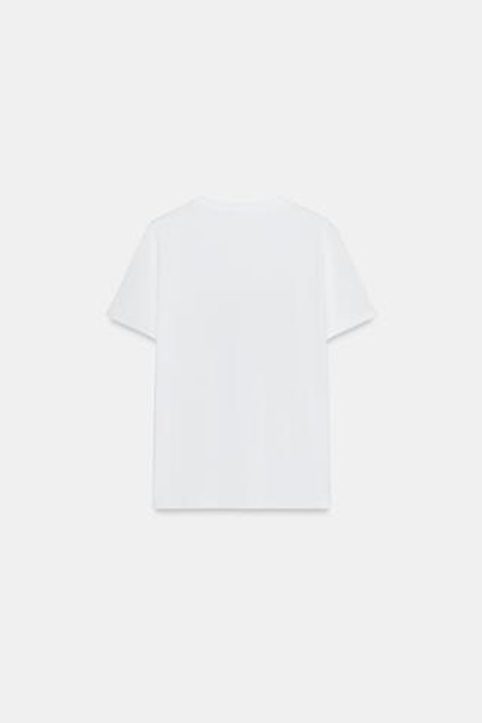 ZARA ФУТБОЛКА С БЛЕСТЯЩИМ ПРИНТОМ, ЗОЛОТИСТЫЙ